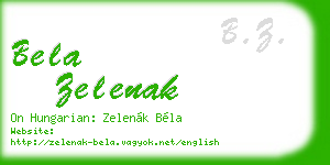 bela zelenak business card